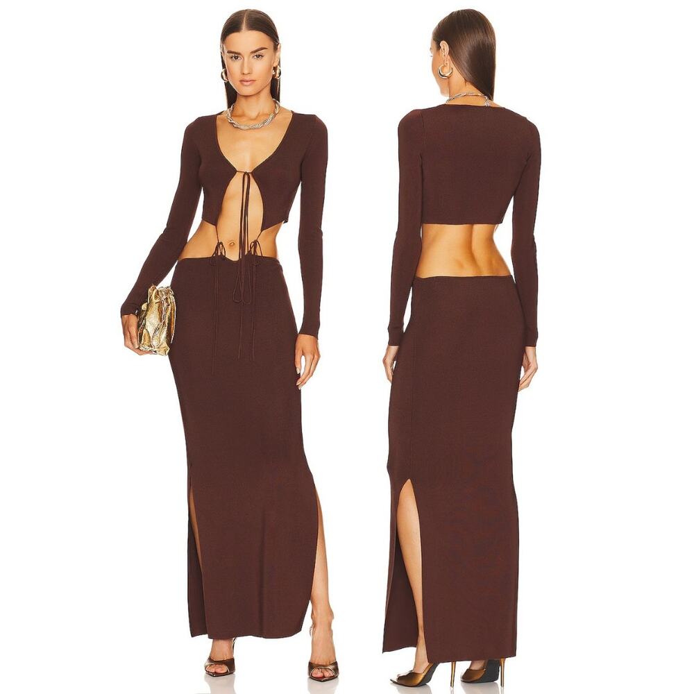 Aya Muse Lapponi Maxi Dress Knit Party Cocktail Wedding Guest Resort Formal XS